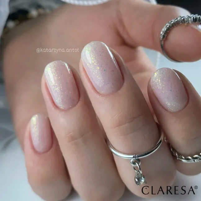 BASE POWER 20 Basecoat ibrida con primer bianco latte glitter Claresa