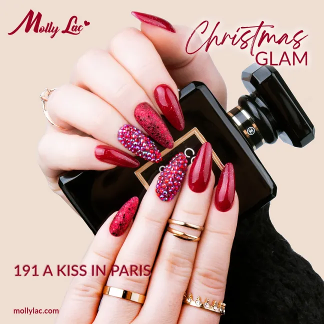 191 Mollynails Colore smalto semipermanente Soakoff Perlato HEARTS&KISSES 10 gr