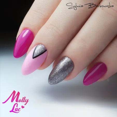 206 Mollylac Colore smalto semipermanente Polish Soakoff Glitter SENSUAL Mollylac 10 gr