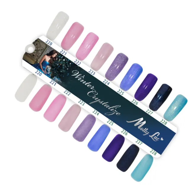 220 Mollylac Colore smalto semipermanente Soakoff Glitter Holo WINTER CRYSTALIZE Mollylac 10 gr