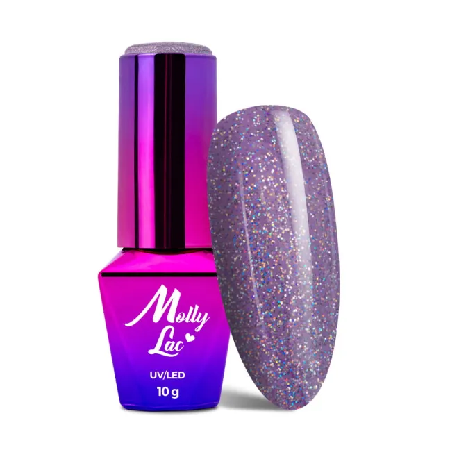 224 Mollylac Colore smalto semipermanente Soakoff Glitter Holo WINTER CRYSTALIZE Mollylac 10 gr