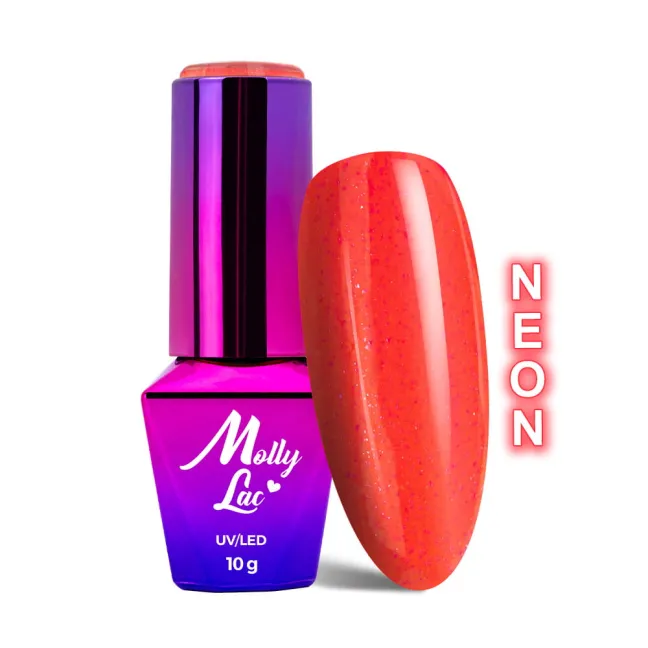 230 Mollylac Colore smalto semipermanente Polish Soakoff Glitter Neon GLOWING TIME 10gr