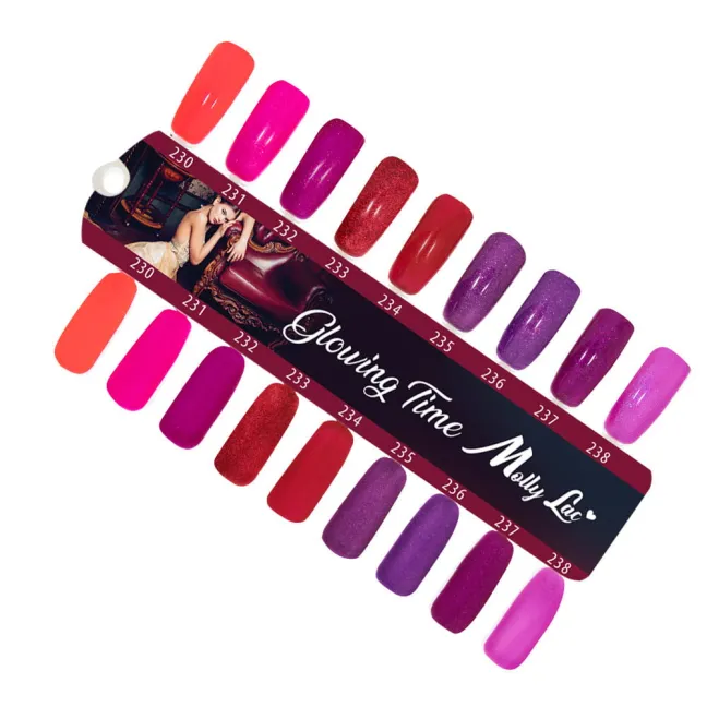 233 Mollylac Colore smalto semipermanente Polish Soakoff Glitter GLOWING TIME Mollylac 10 gr