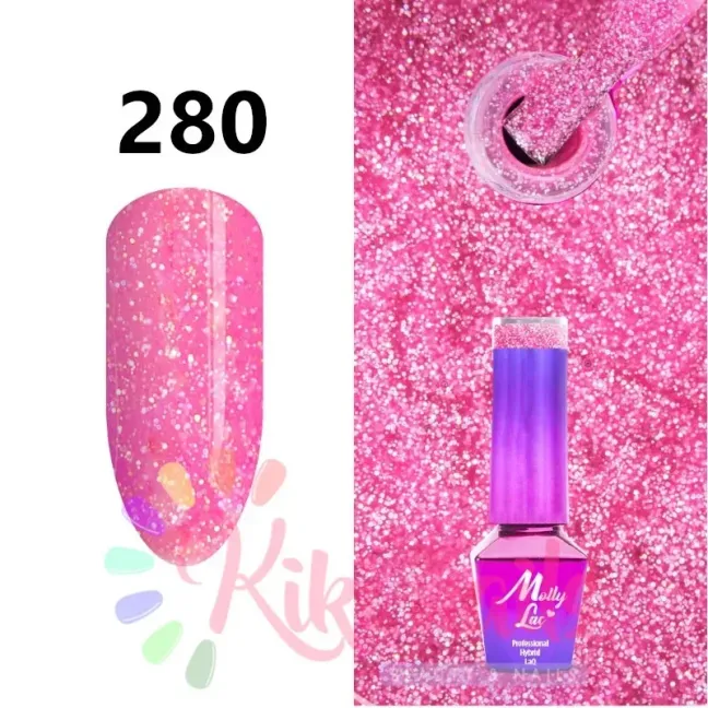 Colore smalto semipermanente Polish Soakoff Glitter Holo STARILLY Mollylac 5ml n.280