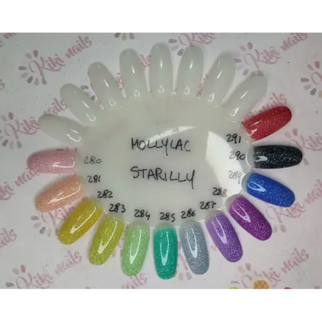 Colore smalto semipermanente Polish Soakoff Glitter Holo STARILLY Mollylac 5ml n.281