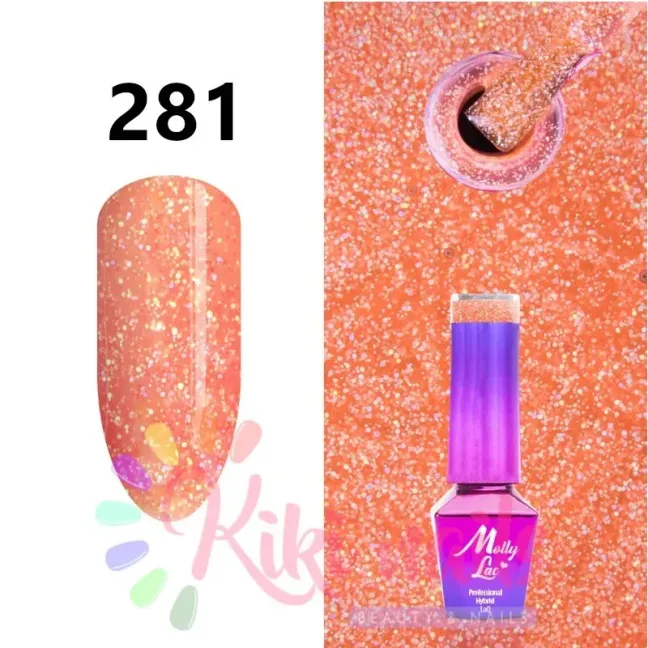 Colore smalto semipermanente Polish Soakoff Glitter Holo STARILLY Mollylac 5ml n.281