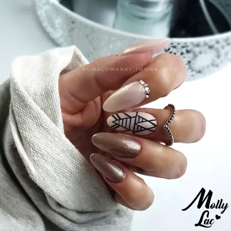 381 Mollylac Colore Smalto semipermanente Glitter Soakoff WEDDING DREAM CHAMPAGNE 10gr