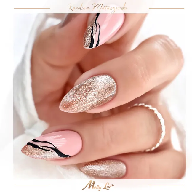 444 Mollynails Colore Smalto semipermanente Glitter Soakoff CAT EYE WOMANITY 10gr
