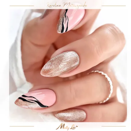 444 Mollynails Colore Smalto semipermanente Glitter Soakoff CAT EYE WOMANITY 10gr