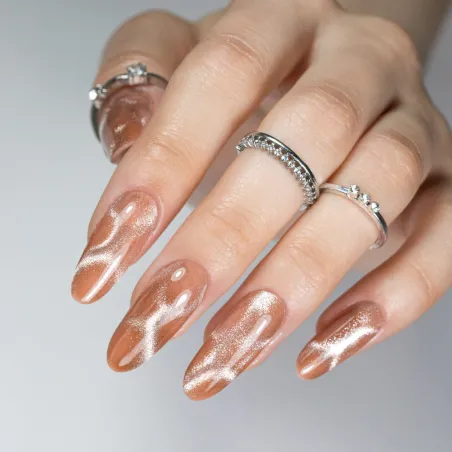 445 Mollynails Colore Smalto semipermanente Glitter Soakoff CAT EYE WOMANITY 10gr