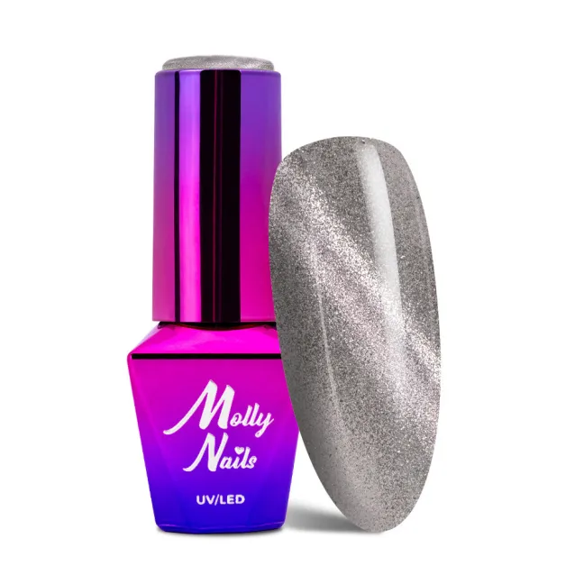 447 Mollynails Colore Smalto semipermanente Glitter Soakoff CAT EYE WOMANITY 8gr