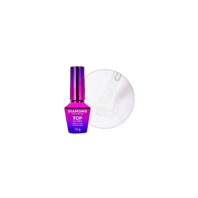 DIAMOND ULTRA SHINE 10ml Finish topcoat no wipe senza dispersione Mollynails