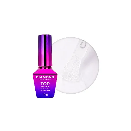 DIAMOND ULTRA SHINE 10ml Finish topcoat no wipe senza dispersione Mollynails