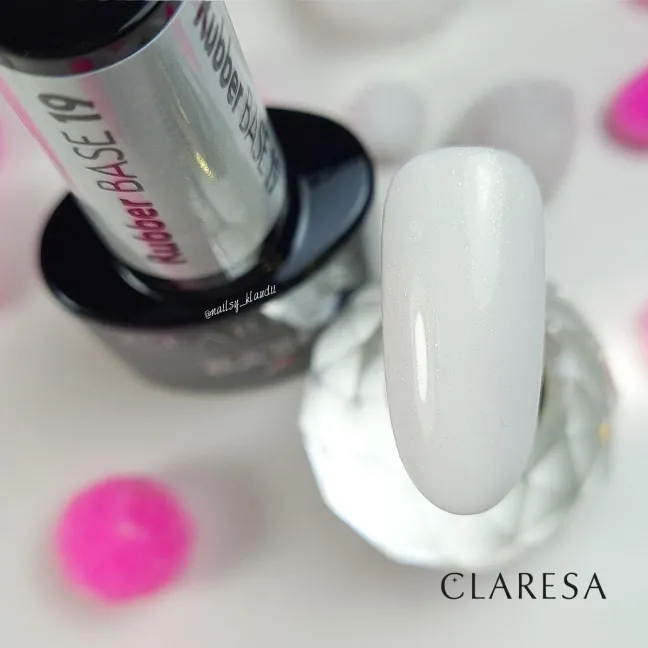 RUBBER 19 Base ibrida bianco latte glitter Claresa 5 gr