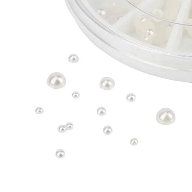 Ruota mezze perle bianche varie misure 600 pz