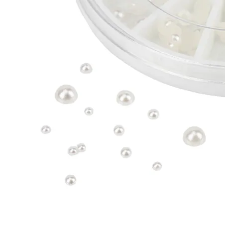 Ruota mezze perle bianche varie misure 600 pz
