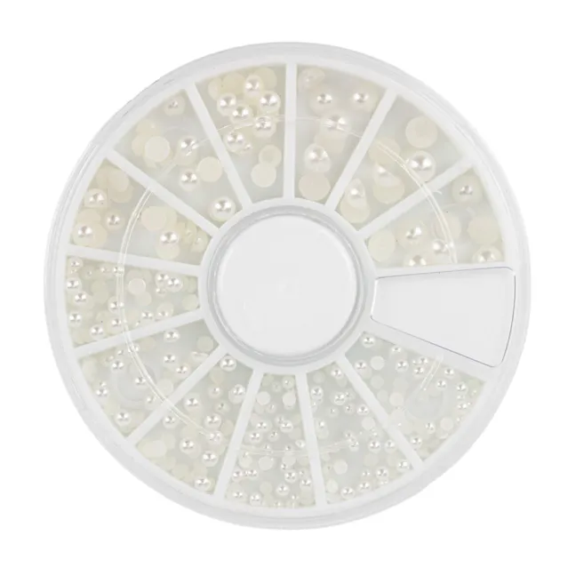 Ruota mezze perle bianche varie misure 600 pz