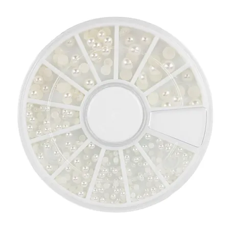 Ruota mezze perle bianche varie misure 600 pz