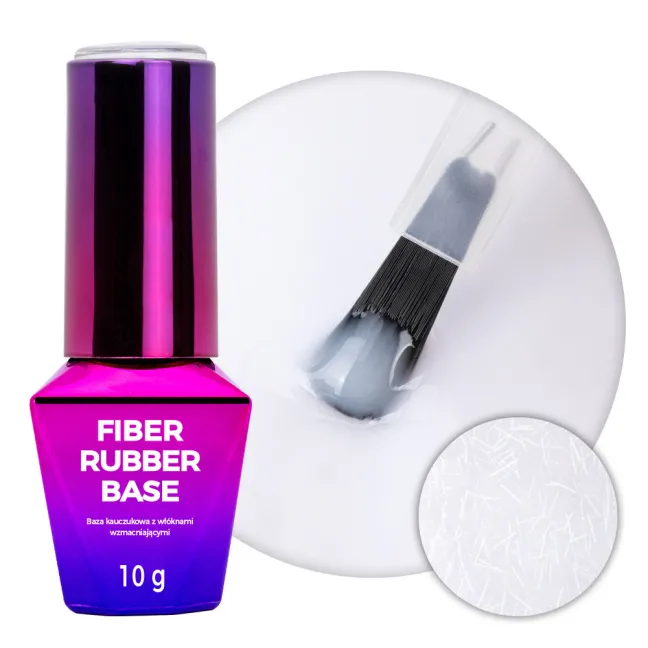 RUBBER FIBER MILKY Mollynails 10ml - Base ibrida bianco latte con fibre Mollynails