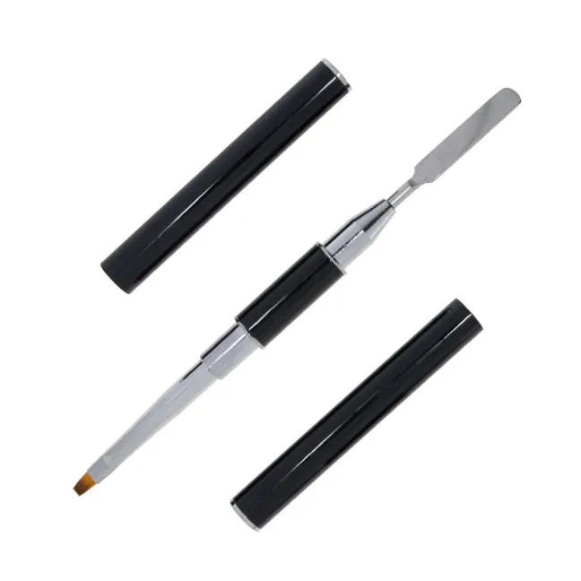 Pennello acrygel doppia punta: spatola e setole quadrata per polygel