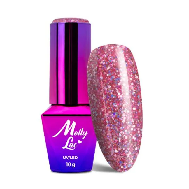 572 Mollylac Colore Smalto semipermanente Glitter Soakoff BORN TO GLOW 10gr