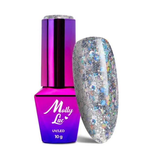 573 Mollylac Colore Smalto semipermanente Glitter Soakoff BORN TO GLOW 10gr