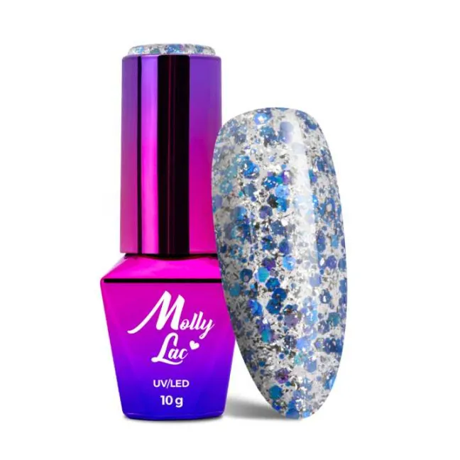 574 Mollylac Colore Smalto semipermanente Glitter Soakoff BORN TO GLOW 10gr