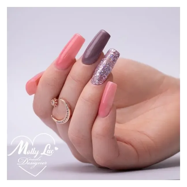 576 Mollylac Colore Smalto semipermanente Glitter Soakoff BORN TO GLOW 10gr