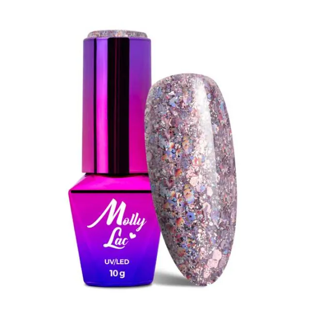 576 Mollylac Colore Smalto semipermanente Glitter Soakoff BORN TO GLOW 10gr