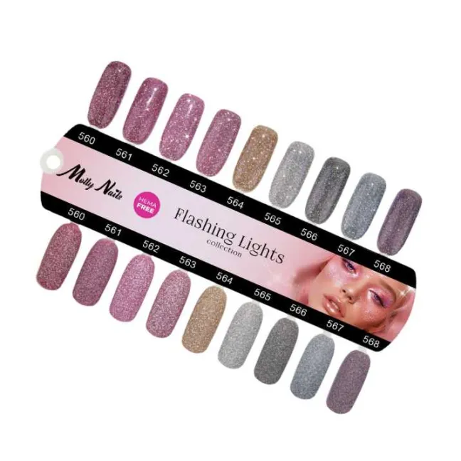 560 Mollynails Colore Smalto semipermanente Flash Soakoff FLASHING LIGHTS 8gr