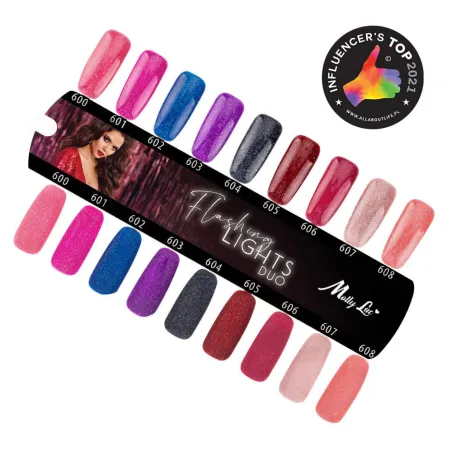 604 Mollynails Colore Smalto semipermanente Flash Soakoff FLASHING LIGHTS 2 8gr