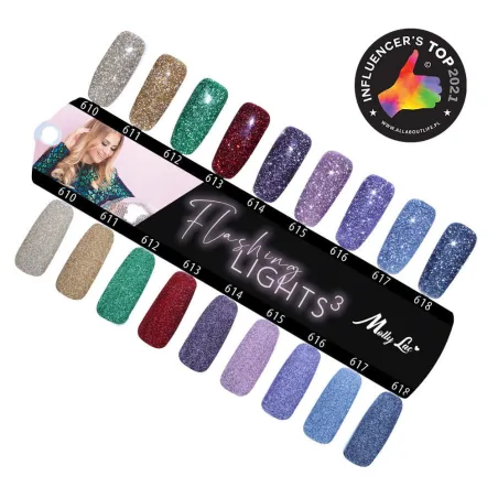 611 Mollynails Colore Smalto semipermanente Flash Soakoff FLASHING LIGHTS 3 8gr