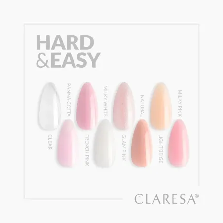 Hard & Easy MILKY PINK 45gr Builder Gel costruttore rosa lattiginoso Claresa