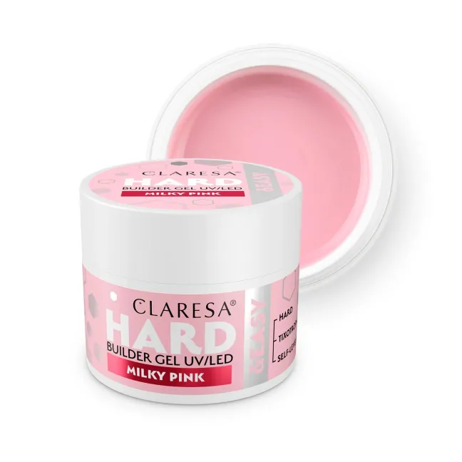 Hard & Easy MILKY PINK 45gr Builder Gel costruttore rosa lattiginoso Claresa