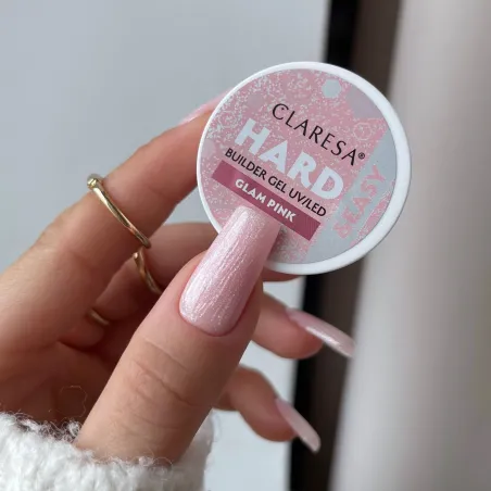 Hard & Easy GLAM PINK 45gr Builder Gel costruttore rosa glitter Claresa