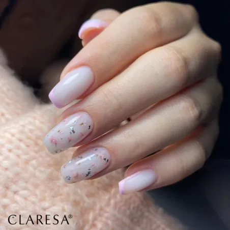 Hard & Easy MILKY WHITE 45gr Builder Gel costruttore rosa glitter Claresa