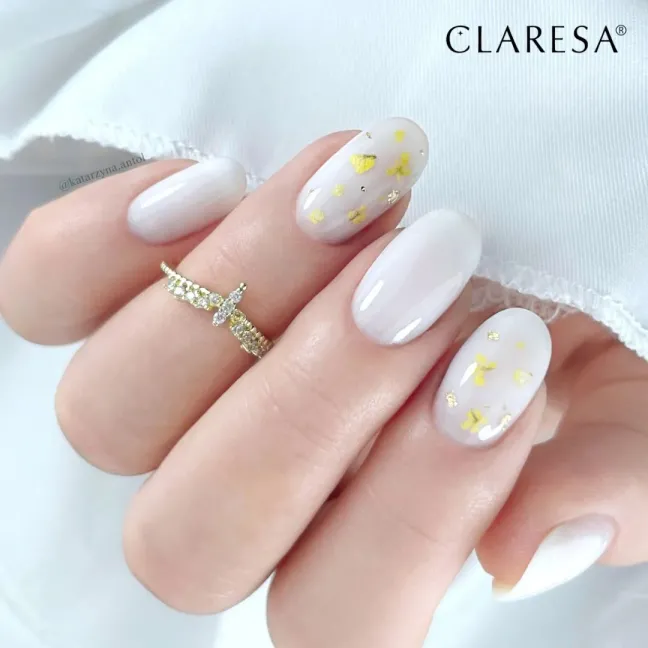 Hard & Easy MILKY WHITE 45gr Builder Gel costruttore rosa glitter Claresa