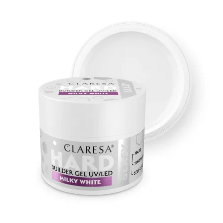 Hard & Easy MILKY WHITE 45gr Builder Gel costruttore rosa glitter Claresa
