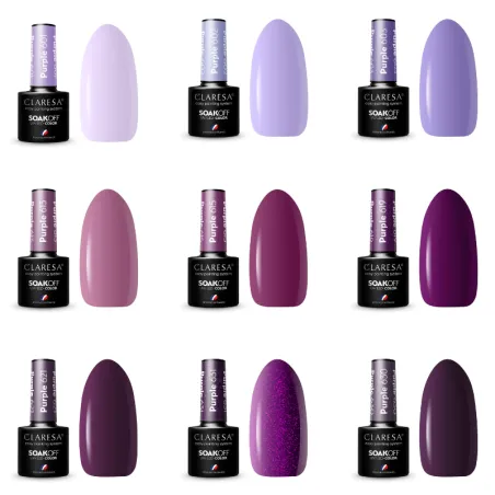 601 PURPLE Semipermanente Polish soakoff lilla Claresa 5 gr