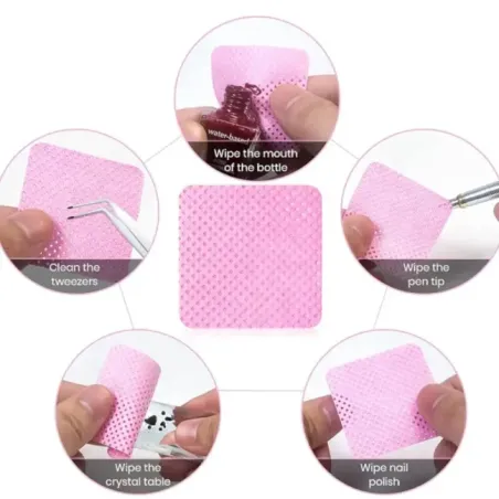Salviette PAD NAIL WIPES senza pelucchi rosa 200 pz, unghie Altro, MONOUSO unghie.