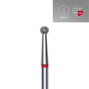Punta fresa cuticole, forma sfera piccolarossa, in diamante FA01R027 Staleks