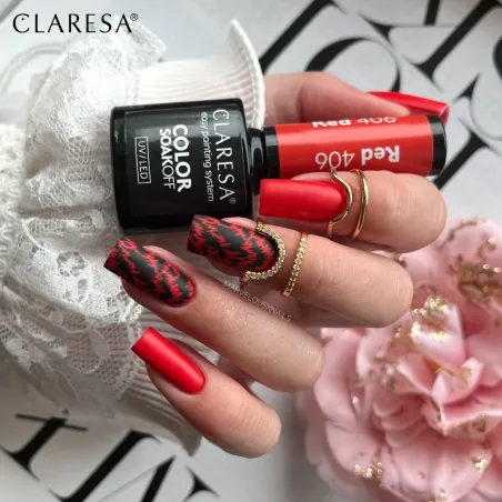 RED 406 Semipermanente Polish soakoff rosso Claresa 5 gr