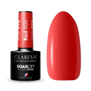 RED 406 Semipermanente Polish soakoff rosso Claresa 5 gr