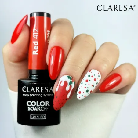 RED 412 Semipermanente Polish soakoff rosso Claresa 5 gr