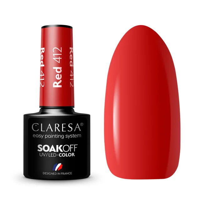 RED 412 Semipermanente Polish soakoff rosso Claresa 5 gr