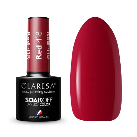 RED 418 Semipermanente Polish soakoff rosso Claresa 5 gr