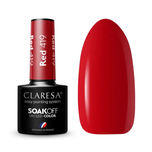 RED 419 Semipermanente Polish soakoff rosso Claresa 5 gr