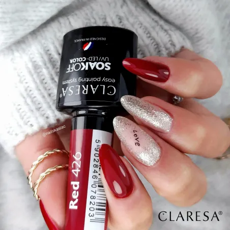 RED 426 Semipermanente Polish soakoff rosso Claresa 5 gr