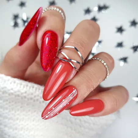 RED 431 Semipermanente Polish soakoff glitter rosso Claresa 5 gr