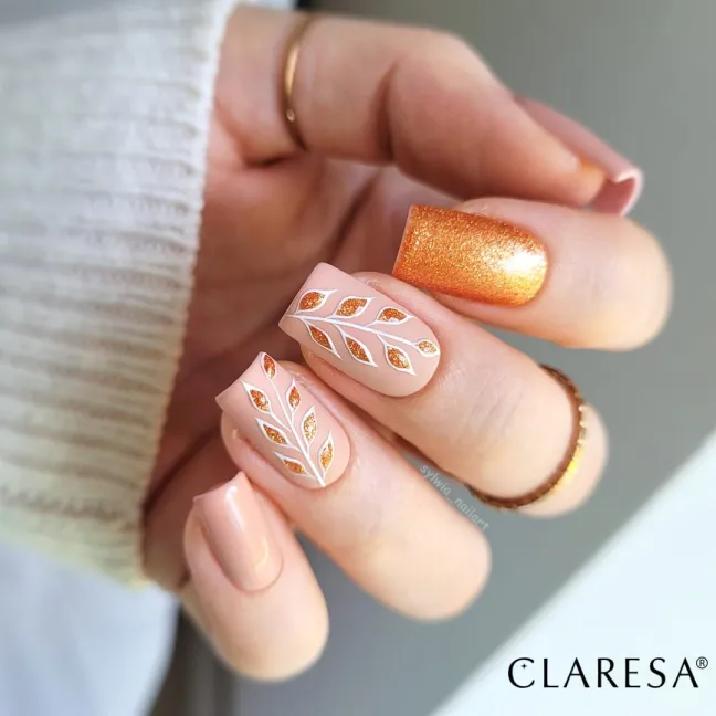 FALLIN LOVE 12 Semipermanente Polish soakoff arancio glitter Claresa 5 gr